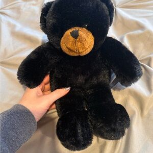 Black Plush Teddy Bear with Brown Snout. New.